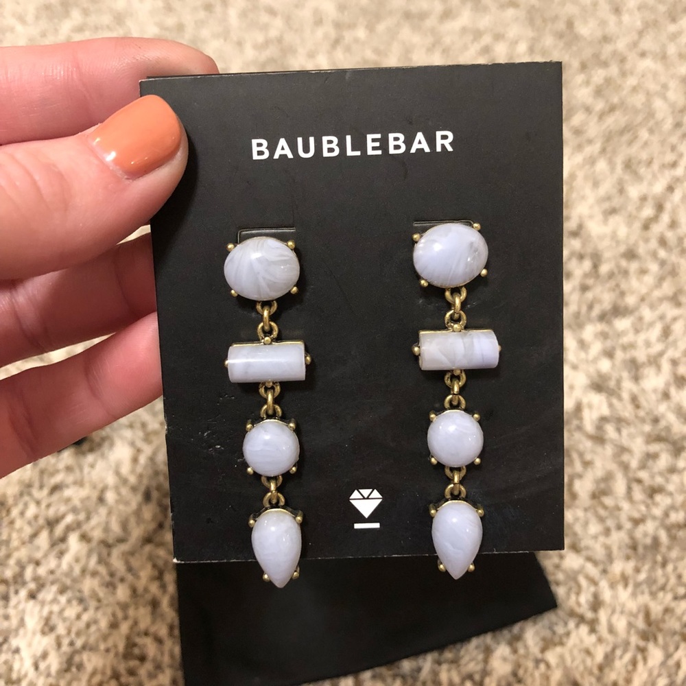 NWT Rare Baublebar Bauble Bar Blue Stone Earrings